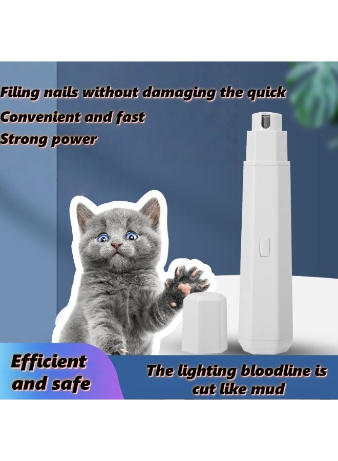 مطحنة أظافر الحيوانات الأليفة، مقشر أظافر كهربائي للكلاب والقطط، منخفضة الضوضاء مع ضوء LED لتجنب الغشاء الدموي، أداة تنظيف أظافر آمنة - Image 2